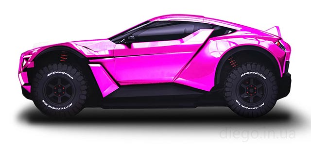 Ліжко Allroad рожевого кольору