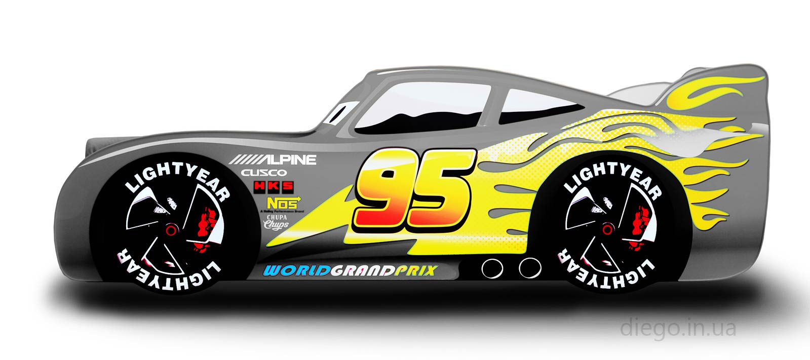 Ліжко Flash сірого кольору